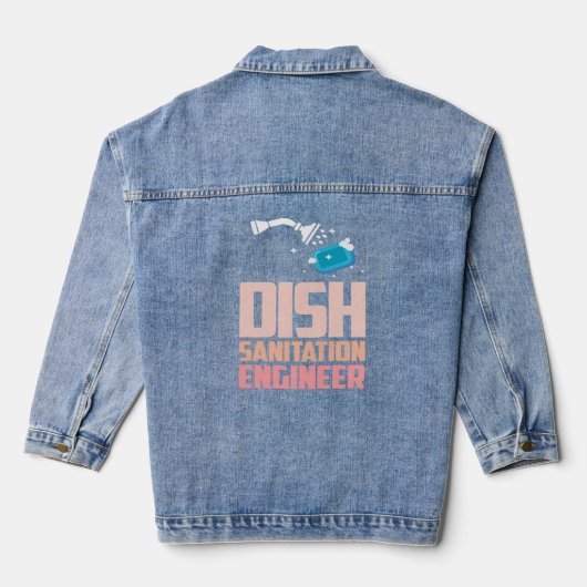 Vaatwasser Afwasmachinebouwer Afwas Denim Jacket (Achterkant)