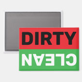 Vaatwasser Clean Dirty Sign Flip Magneet (Voorkant / Achterkant)