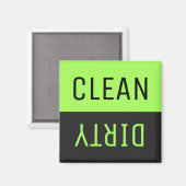 Vaatwasser Clean Vuile Gerechten Groen Zwart Keuke Magneet (Voorkant / Achterkant)