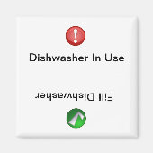 Vaatwasser in gebruik/Vulling Vaatwasser Magneet (Voorkant)