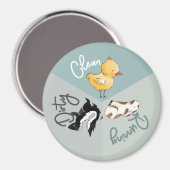 Vaatwasser Leuke Dieren Schoon Vuil Hardlopen Gere Magneet (Voorkant / Achterkant)