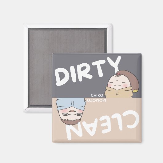 Vaatwasser Magneet - Grijs en beige (Voorkant / Achterkant)