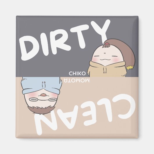 Vaatwasser Magneet - Grijs en beige (Voorkant)