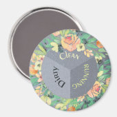 Vaatwasser magneet schoon vuile lopende bloemen (Voorkant / Achterkant)