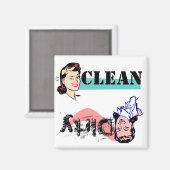 Vaatwasser Magneet Vinger Wag Dirty vs Wink Clean (Voorkant / Achterkant)