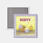 Vaatwasser Magnet #2 "Vuil" op Eieren & Bloemen (Voorkant / Achterkant)