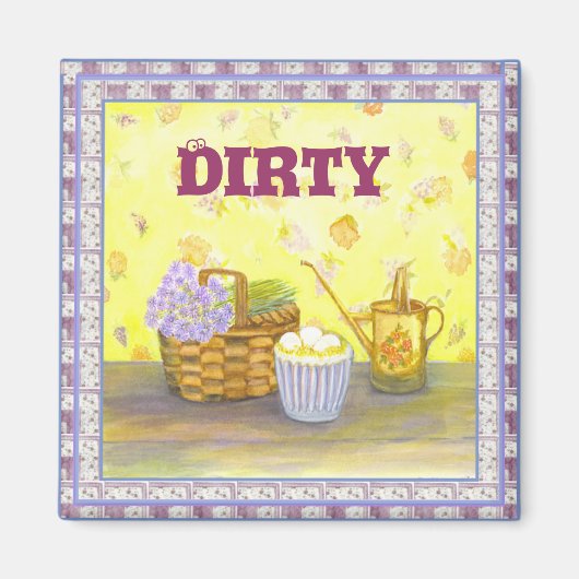 Vaatwasser Magnet #2 "Vuil" op Eieren & Bloemen (Voorkant)