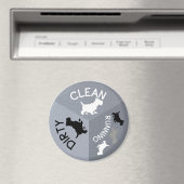 Vaatwasser Magnet Grijze Hond Schoon Vuil Hardlope (Insitu (Vaatwasser))