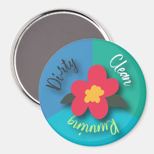 Vaatwasser Magnet  Keuken Bloem Schoon (Voorkant / Achterkant)