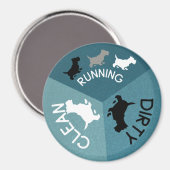 Vaatwasser Magnet Pet Dog Running Clean Dirty Aqua (Voorkant / Achterkant)