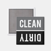 Vaatwasser Magnet SCHOON | DIRTY - Grijs en Zwart (Voorkant / Achterkant)