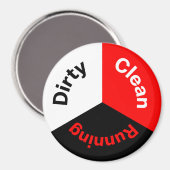 Vaatwasser Schone Vuile Running Dishes Keuken Magneet (Voorkant / Achterkant)