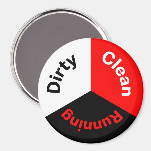 Vaatwasser Schone Vuile Running Dishes Keuken Magneet (Voorkant / Achterkant)