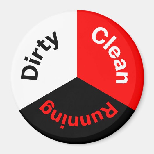 Vaatwasser Schone Vuile Running Dishes Keuken Magneet (Voorkant)