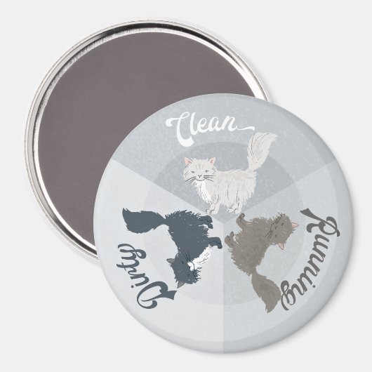 Vaatwasser Schoon Vuil Hardlopen Leuke Katten Magneet (Voorkant / Achterkant)