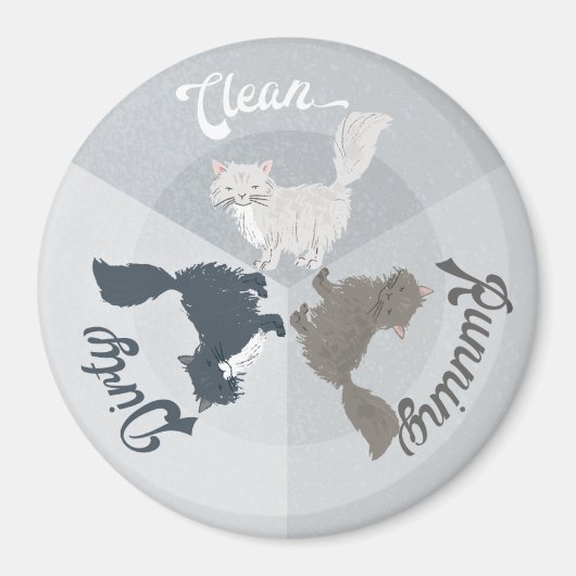 Vaatwasser Schoon Vuil Hardlopen Leuke Katten Magneet (Voorkant)