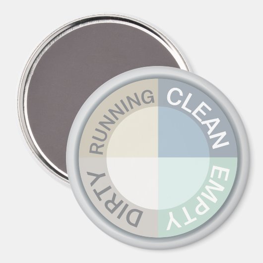 Vaatwasser Schoon Vuil Leeg Running Modern Magneet (Voorkant / Achterkant)