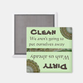Vaatwasser Schoon Vuil Magnet Groen Grappig Artist (Voorkant / Achterkant)