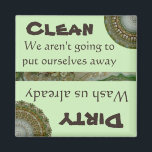 Vaatwasser Schoon Vuil Magnet Groen Grappig Artist<br><div class="desc">Dit leuke kaleidoscoopontwerp is gemaakt door digitaal een van mijn unieke vloeiende acrylschilderijen te wijzigen. Het kan worden gepersonaliseerd door op de knop Aanpassen te klikken en de naam, initialen of woorden te wijzigen. U kunt de tekstkleur en de stijl ook veranderen of de tekst voor een slechts ontwerp van...</div>