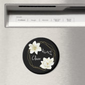 Vaatwasser Schoon Vuil Magnolia Bloem Elegant Magneet (Insitu (Vaatwasser))