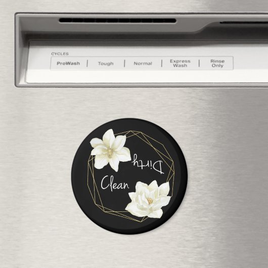 Vaatwasser Schoon Vuil Magnolia Bloem Elegant Magneet (Insitu (Vaatwasser))