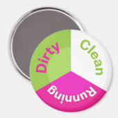 Vaatwasser Schoon Vuil Running Dishes Keuken Roze Magneet (Voorkant / Achterkant)