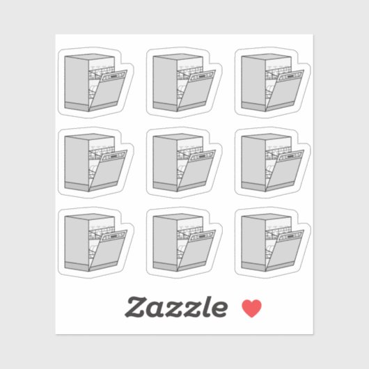 Vaatwasser Wasserijen Kerntaken Herinnering Reinig Sticker (Vel)