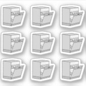 Vaatwasser Wasserijen Kerntaken Herinnering Reinig Sticker (Voorkant)