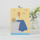 Vacances au Bord de la Mer Mode Feestdagenkaart (Staand voorkant)