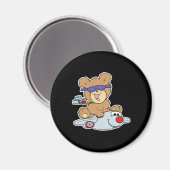vacantie teddybeer in vliegtuig magneet (Voorkant / Achterkant)