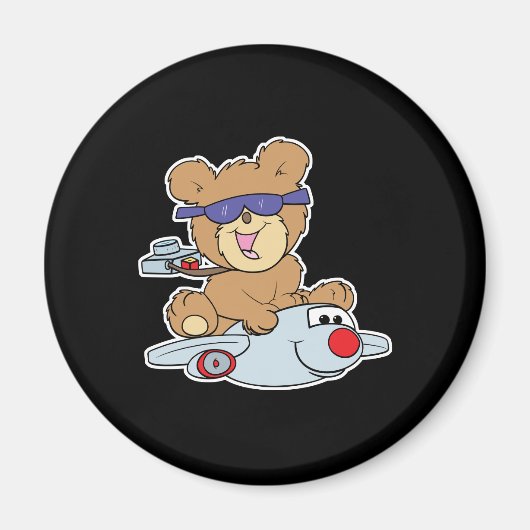 vacantie teddybeer in vliegtuig magneet (Voorkant)