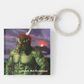 Vacatie-Afbeelding van de vulkaantroll Fantasy Sle Sleutelhanger (Achterkant)