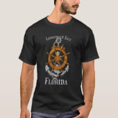 Vacatie Nautical Anchor Sail op de lange boot Key  T-shirt (Voorkant)