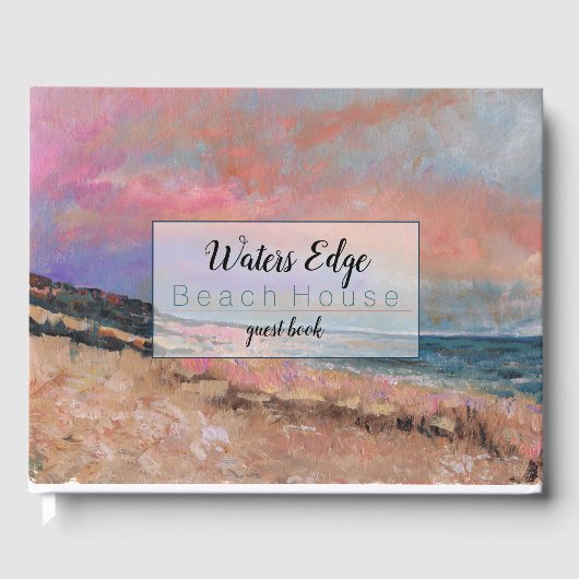 Vacatie Renteverbeach Seascape Fine Art Painting Gastenboek (Voorkant)