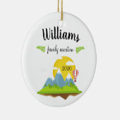 Vacatie van de Berg Familie Keepaskerst Keramisch Ornament (Rechts)