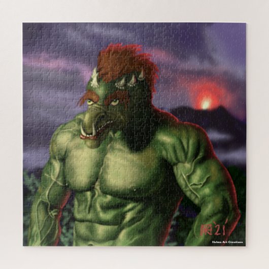 Vacatie van het vulkaantroll Grote Fantasy Jigzaag Legpuzzel (Verticaal)