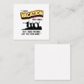 VACATIE VIERKANTE VISITEKAARTJE (Voorkant / Achterkant)