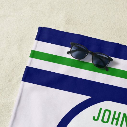 Vacatiebuikhanddoeken voor gezinnen - blauw, groen strandlaken (In situ)