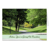 Vacatiekaart met een Afbeelding van heuvels en bom (Voorkant Horizontaal)