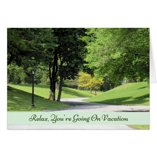 Vacatiekaart met een Afbeelding van heuvels en bom (Voorkant Horizontaal)