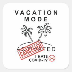 Vacatiemodus geannuleerd vierkante sticker