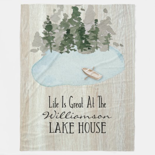 Vacatiemonogram meer fleece deken (Voorkant)