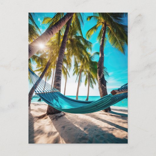 Vacatiepalmen voor de zomerstrand briefkaart (Voorkant)