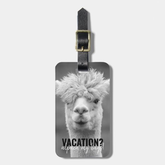 Vacation Alpaca My Bags Black Bagagelabel (Voorkant verticaal)