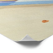 Vacation Beach Cat Under Palm Tree Wall Art Poster (Hoek)