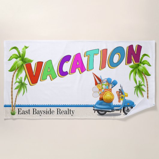 Vacation Beach Towel - Klik voor het volledige Uit Strandlaken (Voorkant)