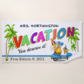 Vacation Beach Towel - Klik voor het volledige Uit Strandlaken (Voorkant)