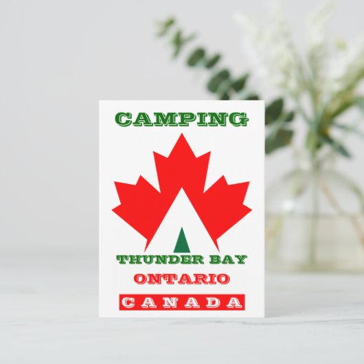 Vacation Camp Briefkaart Canada Maple Leaf Tent PC (Staand voorkant)