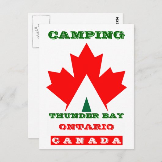Vacation Camp Briefkaart Canada Maple Leaf Tent PC (Voorkant / Achterkant)
