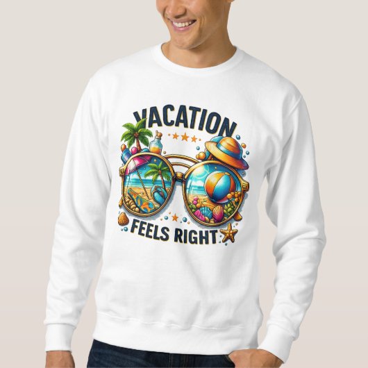 Vacation Feels Right Basic Sweatshirt USA (Voorkant)